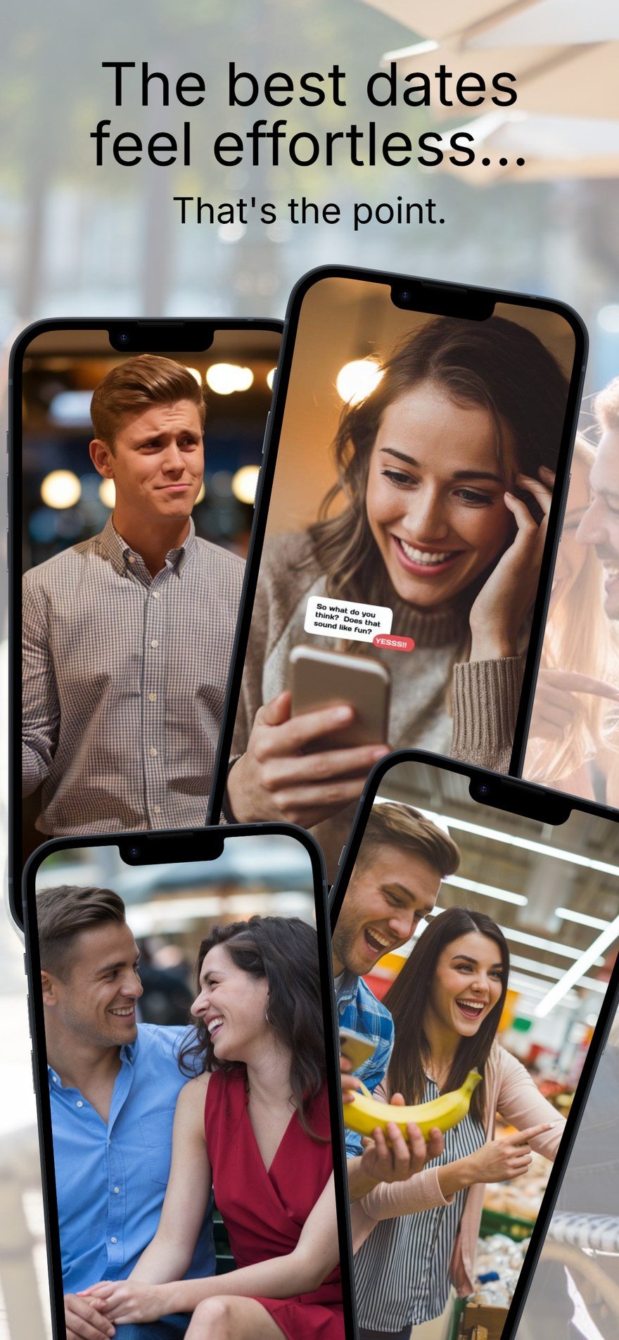Couples connecting on effortless SnapDate dates